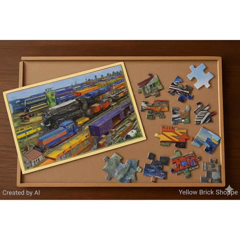 T.S.‎ Shure Wooden Tray Puzzle – 100 Pieces Trains w/ Poster – 2018 Complete